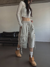 Side rope pig Bermuda cargo pants