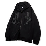 Dot Cross 2way Zip-Up Hoodie - 2COLOR
