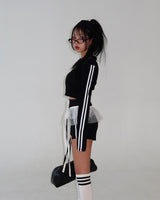 Track zip-up shorts two-piece set