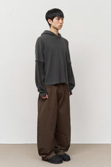 Gell Pigment Waffled Hooded Top