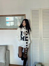 I♥ME アバントフィット レオパードシンボル ロングスリーブ パーカー (2 colors)