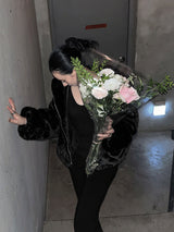Crop Hood Fur Jacket