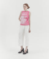 ローズノースリーブTシャツ Pink