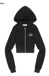 ZINEW SET UP SLIM FIT CROP HOOD ZIP-UP (3Color) 