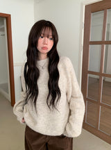 ウェンドウールボカシパステルルーズフィットラウンドニット