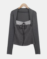 Vile Dot Square Stripe T-Shirt
