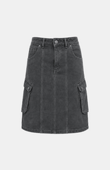 Molly Washed Cargo Denim Skirt