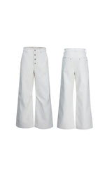 Pleated Flared Tailored Trousers