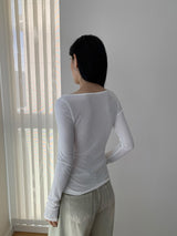 Melbourne shirred layered long-sleeve tee