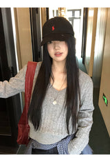 ツイスティドVネック長袖ニット