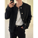 [Unisex] カッティングツイードラウンドネックジャケット(2color)