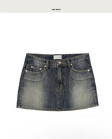ginger deep washing low denim sk