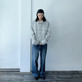 Flared Washed Denim Trousers