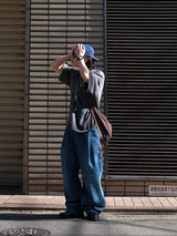 GO ピンタックカーブデニムパンツ GO