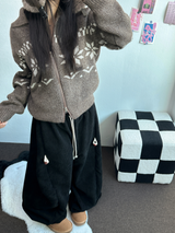 トッポッキユニークスナップバルーンコーデュロイロングパンツ 🤍🤎🧸🖤2カラー