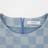 Denim Check One Piece Blue