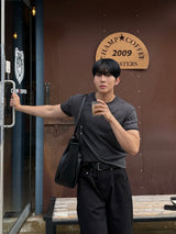 ダンブルストライプマッスルフィットショートスリーブTシャツ