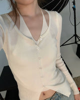 dual slim halter knit