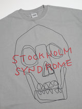 ラインスカルTシャツ - グレー