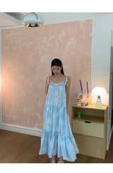 Sky Cloud Cancan Sleeveless Long One Piece