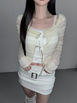cream belt knit skirt(2 color)