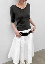 [MADE] Senco V-Neck Half-Sleeve Tee