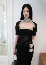 [香] Floral Lace Sleeveless & Bolero SET (Black)