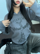 LETTERING TATTOO フーディー長袖Tシャツ 🧸🖤🩶3COLOR