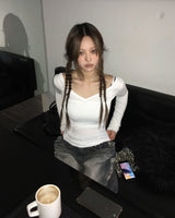 Back strap V neck T