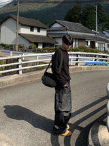 ラベルヘンリーネックニット