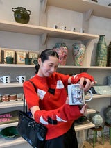 Shine Argyle Handwarmer Knit