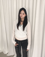 Hood wrap cardigan
