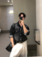 Our Western Overfit Two Pocket Denim Shirt