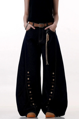 Raw Button Blade Jeans