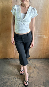 frill crop bolero blouse