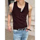[BASIC ITEM] Henry neck botton sleeveless(3color)