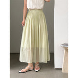 Cotton Gauze Layered A-Line Long Skirt