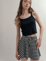 Striped Mini Skirt_Charcoal