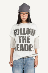 リーダー プリンテッド スラブ Tシャツ