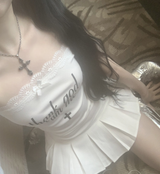 Thankstoo レースチューブトップ (White)