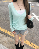 V neck layered T