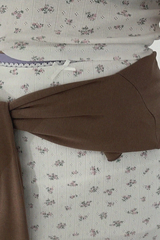 SOFT FLOWER FRILL TOP & MIDI SKIRT SET (IVORY, BROWN 2COLORS!)