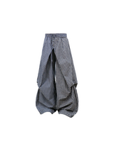 RELABEL (Menglian) Asymmetrical Cross-Patterned Ripple-Pleated Casual Trousers
