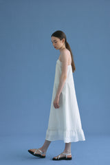 T/T Pin-tuck slip long one-piece (white)