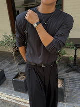 Mona two-tuck wide D-ring slacks