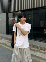ヴィンテージドラムパンクショートスリーブTシャツ