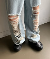 Elon damaged wide Jeans