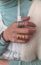 Quilting 5layered ring(silver/gold)