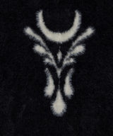 Elemental Motif Furry Knit Top _ BLACK