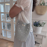 Silver knit bag